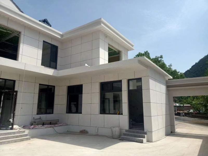 房山區自建房外墻水包砂仿石漆案例